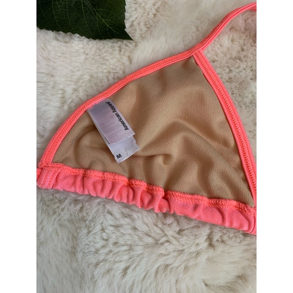 American Apparel | peachy pink metallic triangle bikini top - Picture 6 of 7